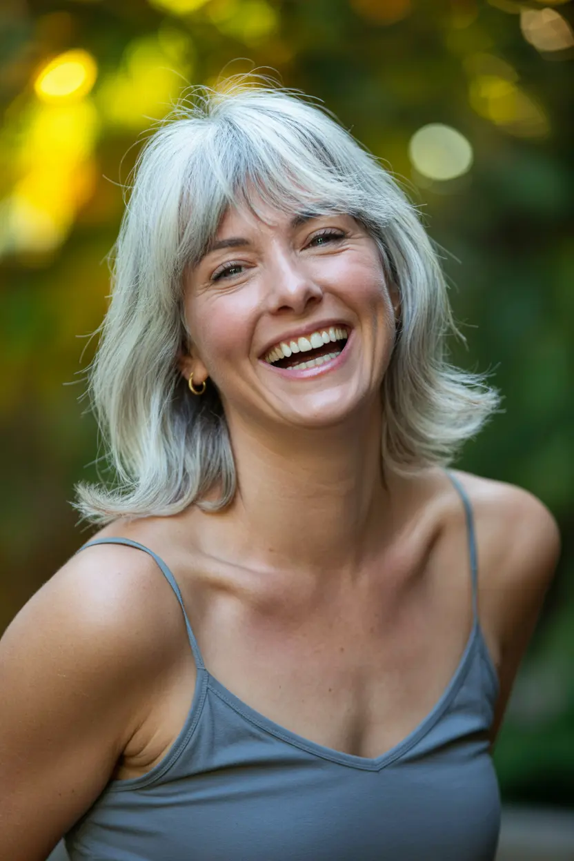 6. Face Framing Bob with Bangs