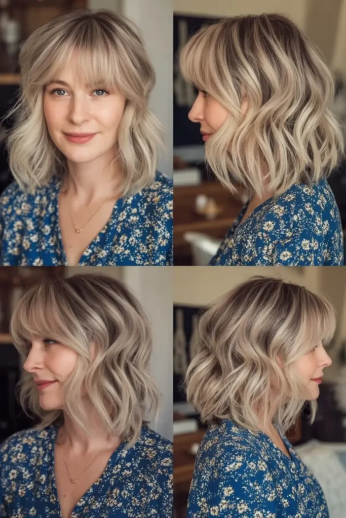 60. Chic Blunt Wavy Lob