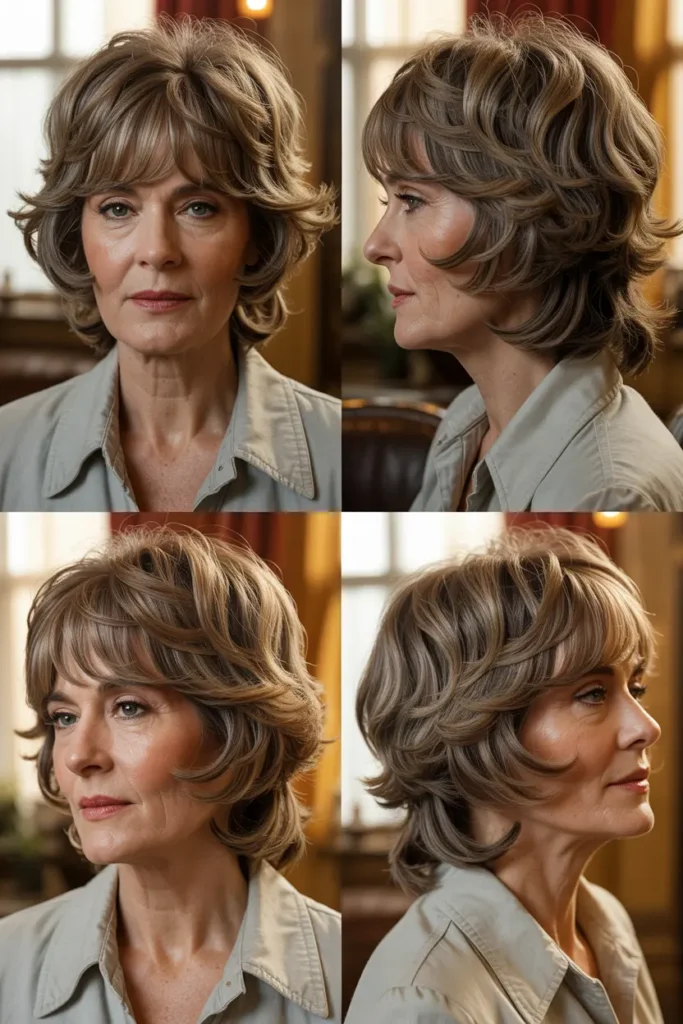 62. Retro Feathered Shag with Bangs