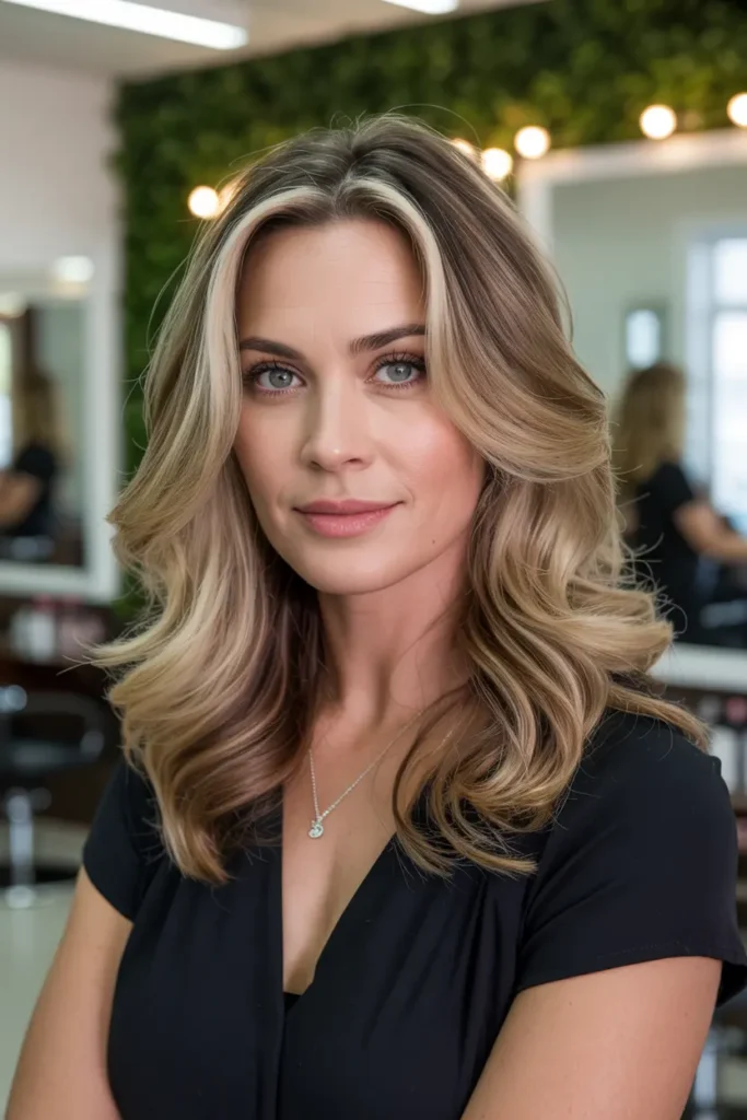 63. Bright Blonde Middle Part