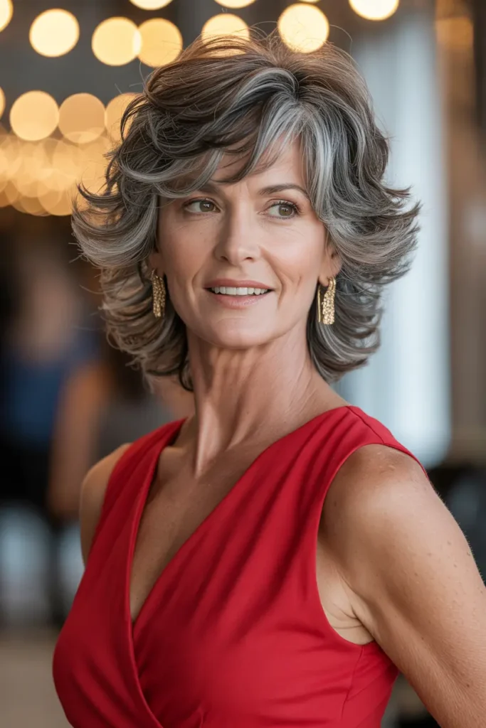 7. Chin Length Shaggy Hair