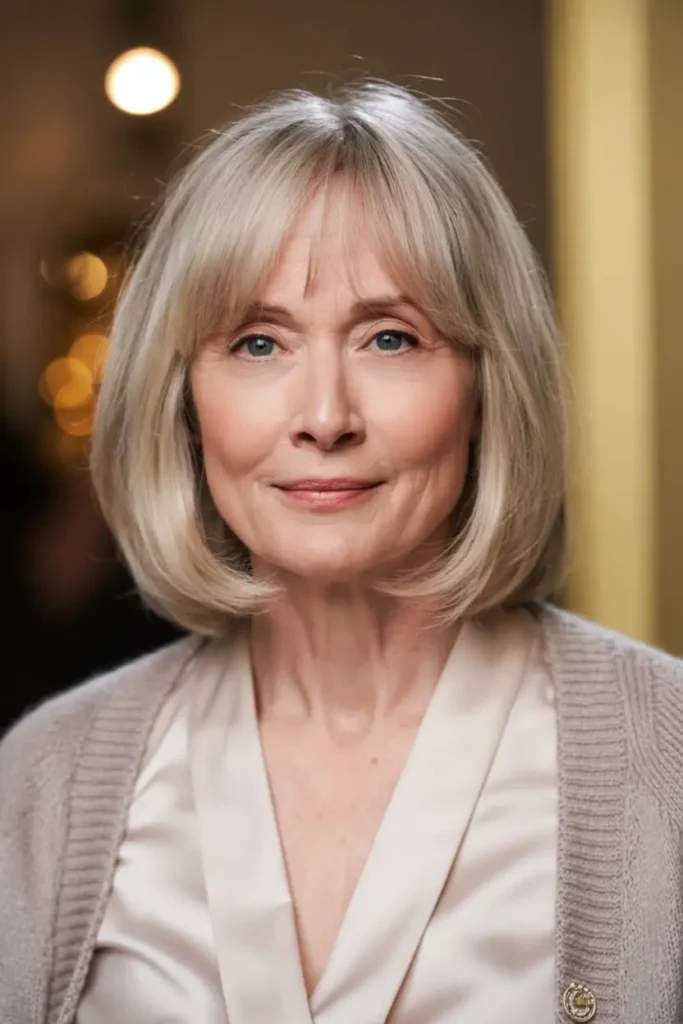 7. Wispy Straight Bob with Bangs