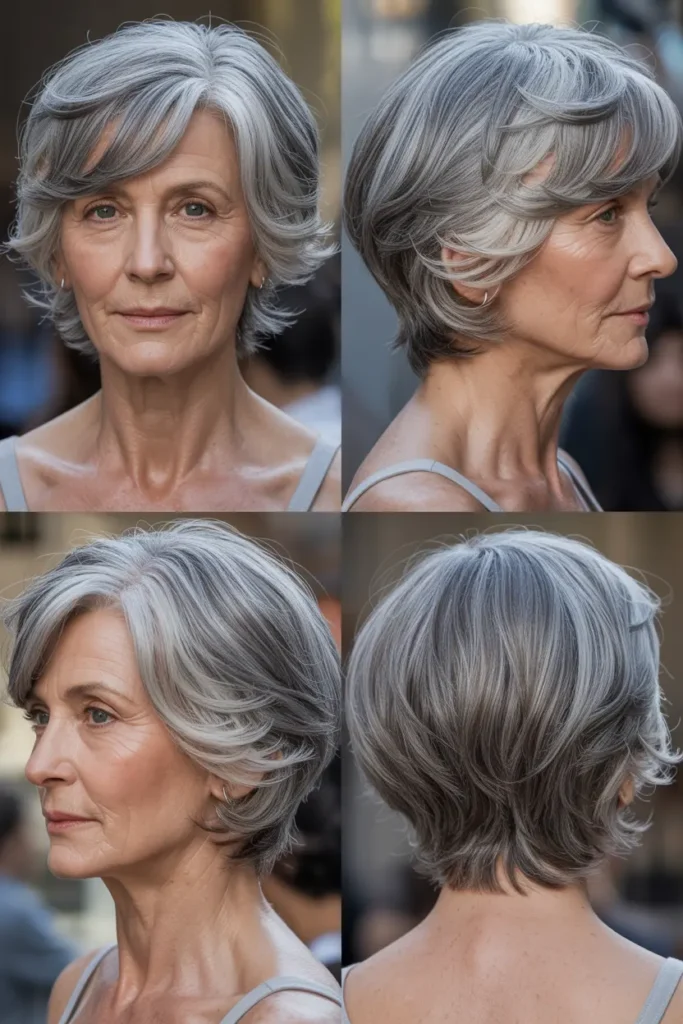 75. Sleek Salt and Pepper Shag