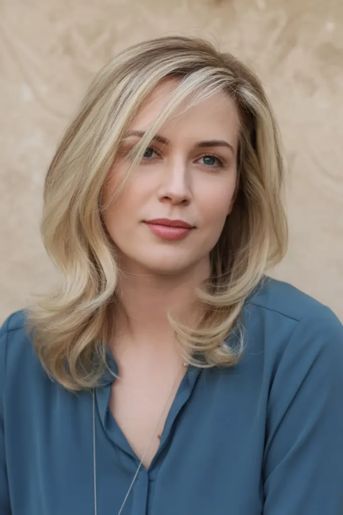 8. Foil Highlights on Mid Length Blonde Hair