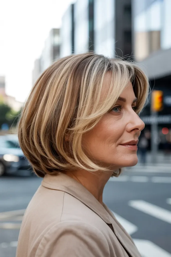 9. Layered Bob with Balayage Highlights