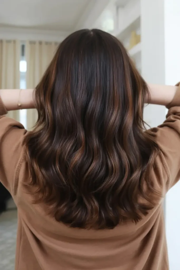 20 Sleek and Stunning Dark Chocolate Brown Hair Color Ideas 17 9. Mocha Dark Chocolate