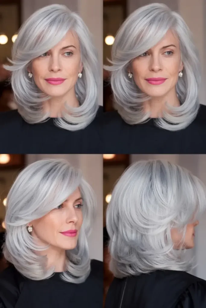 91. Silver Layered Bob