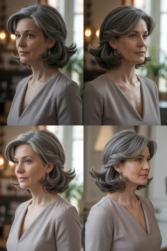 98. Soft Grey Feathered Ends