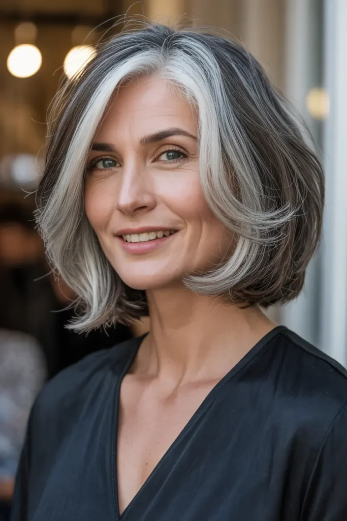 10. Face Framing Gray Lob