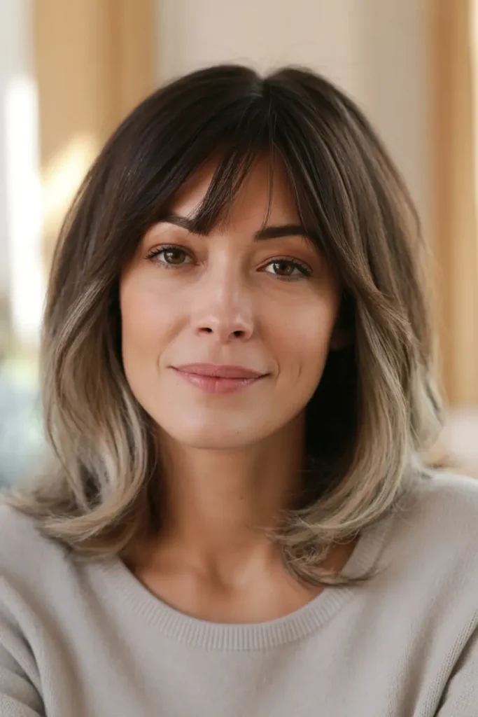 10. Shoulder Length Layers with Fringe