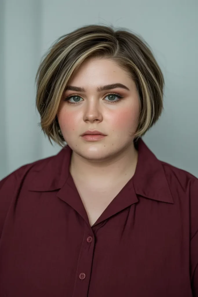 10. Stacked Bob Short Haircut for Chubby Faces