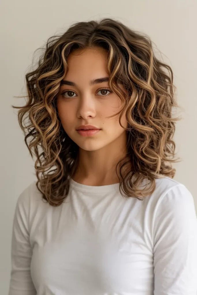 11. Curly Butterfly Haircuts for Medium Hair