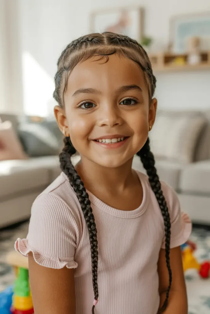 11.low pigtail braids