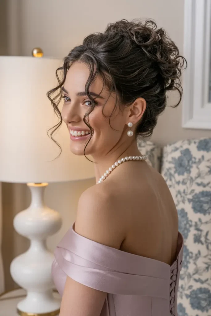 12. Chill Curly Messy Updo