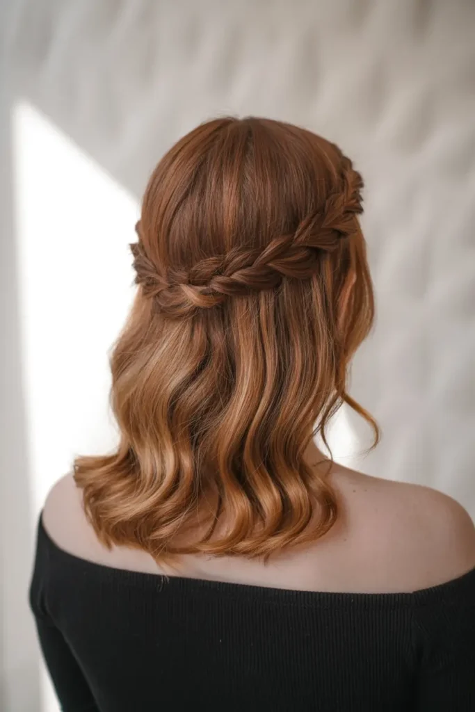 52 stunning Half Up Half Down Hairstyles for Short Hair 23 12. Easy Twisted Half Up Look