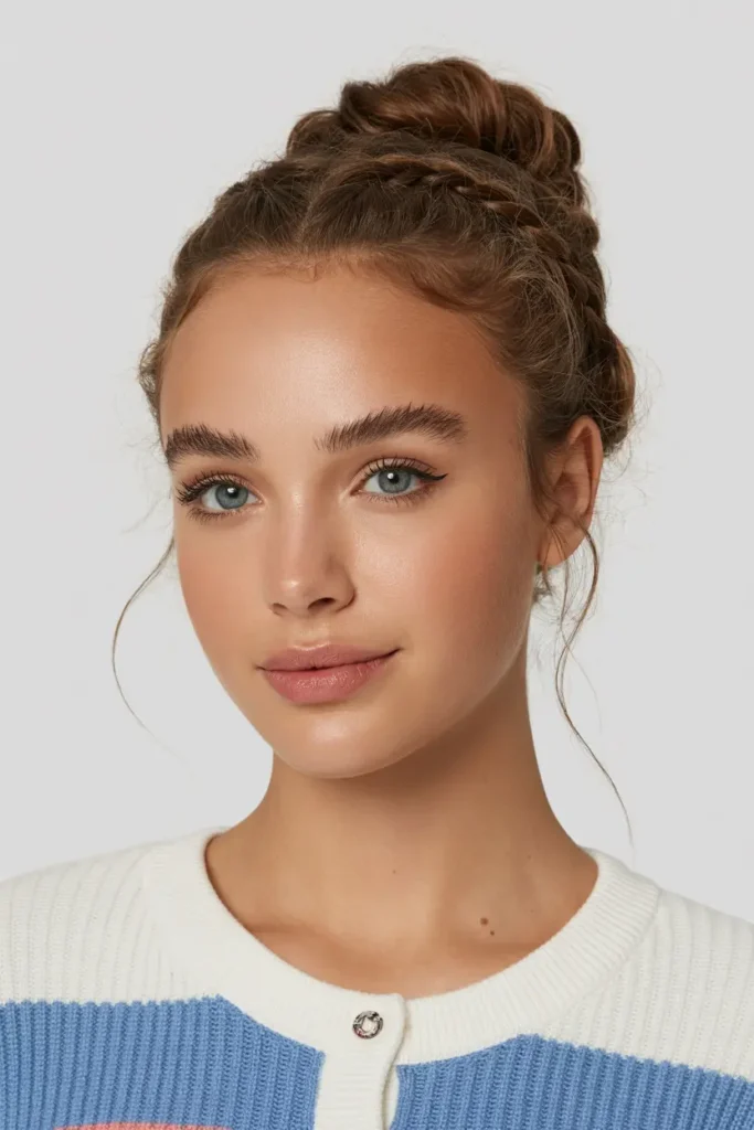 12. Half Up Braided Bun