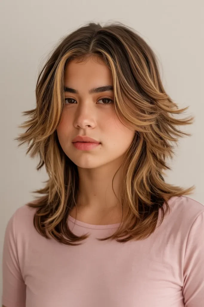 12. Shaggy Butterfly Haircuts for Medium Hair