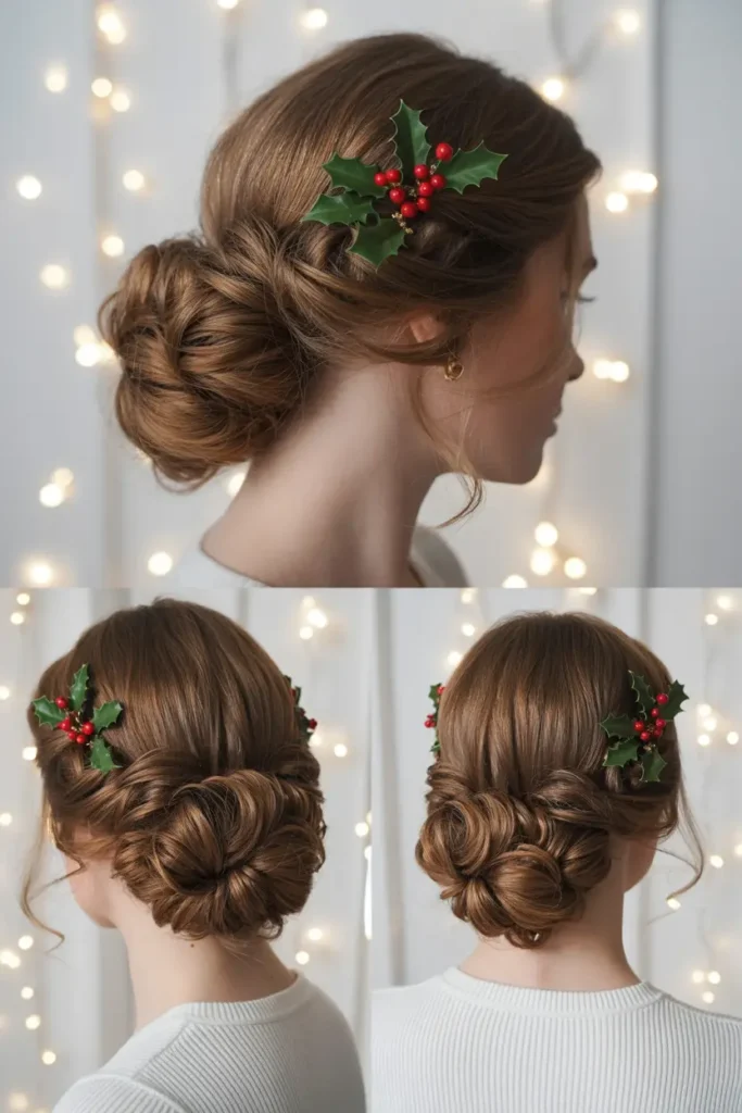 12.holly berry hair clips