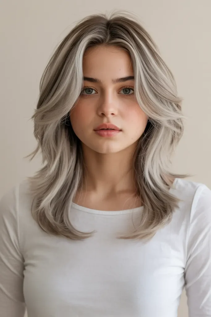 13. Feathered Light Silver Layers