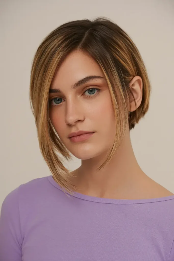 42 Stylish Medium Length Layered Haircuts to Try in 2025 25 13. Sleek Side Parted Bixie
