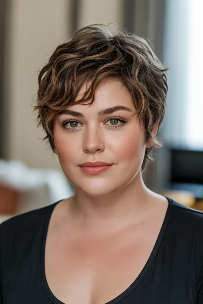 14. Shaggy Pixie Cut Short Haircut for Chubby Faces