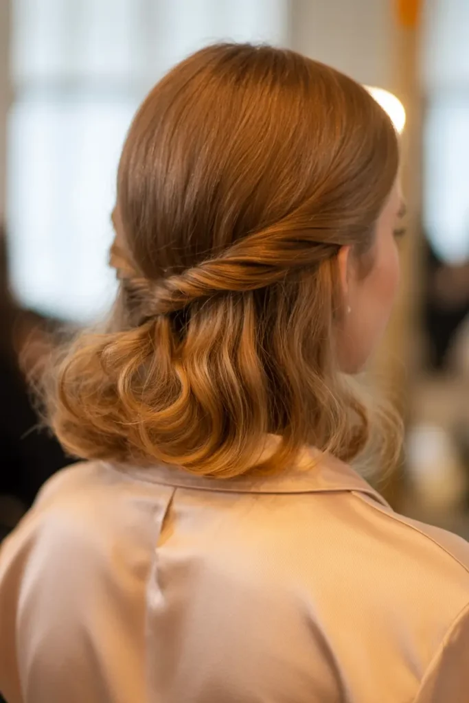 52 stunning Half Up Half Down Hairstyles for Short Hair 27 14. Simple Classy Half Updo