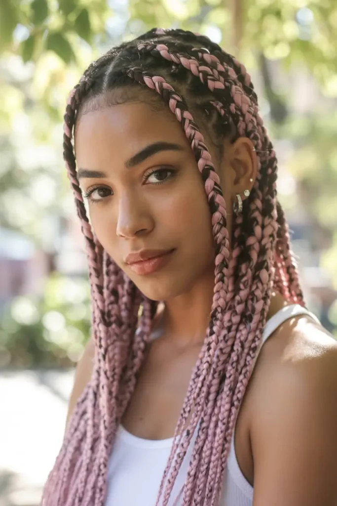 25 Braided Pigtails for Black Women with Pro Tips 29 15. Braided Pigtails with Yarn