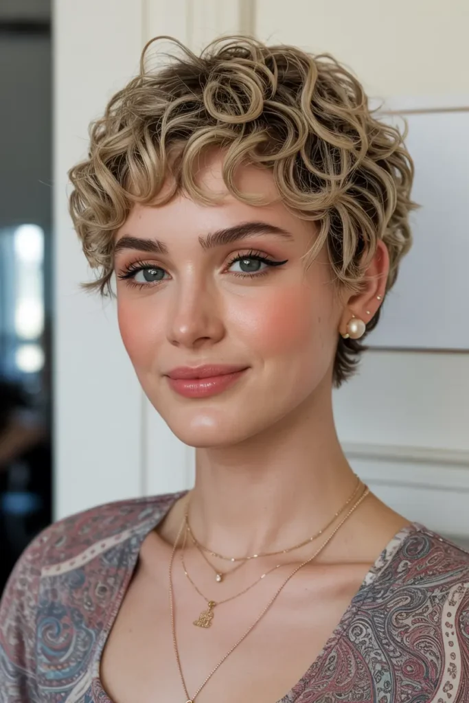 15. Soft Curly 90s Pixie Cut