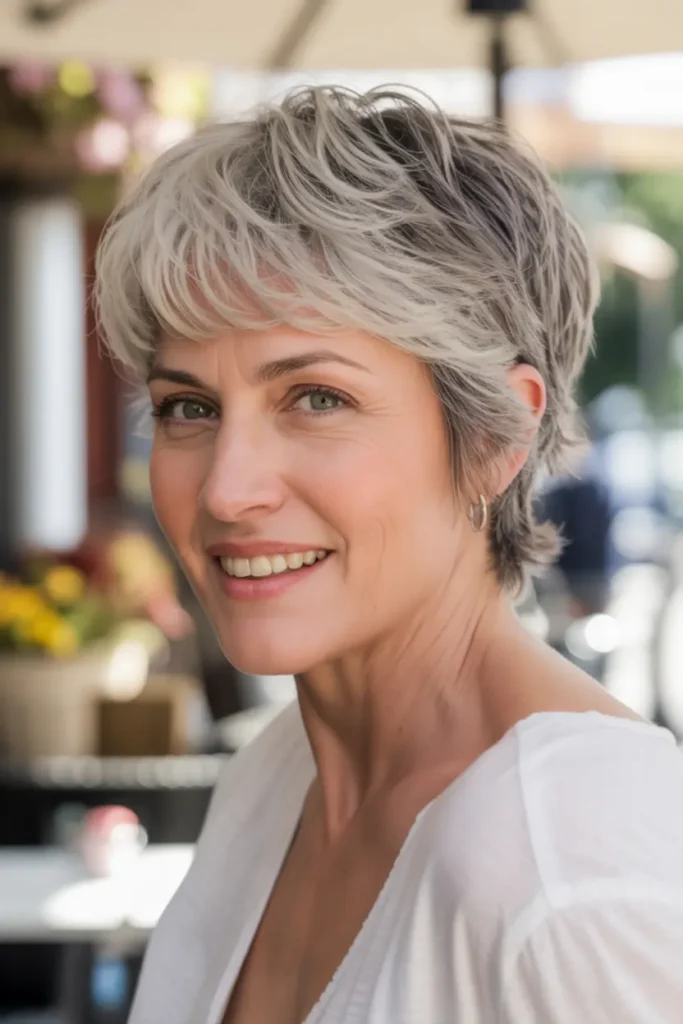 16. Piecey Textured Pixie with Bangs