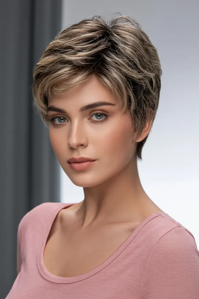 18. Textured Pixie for Thick Hair