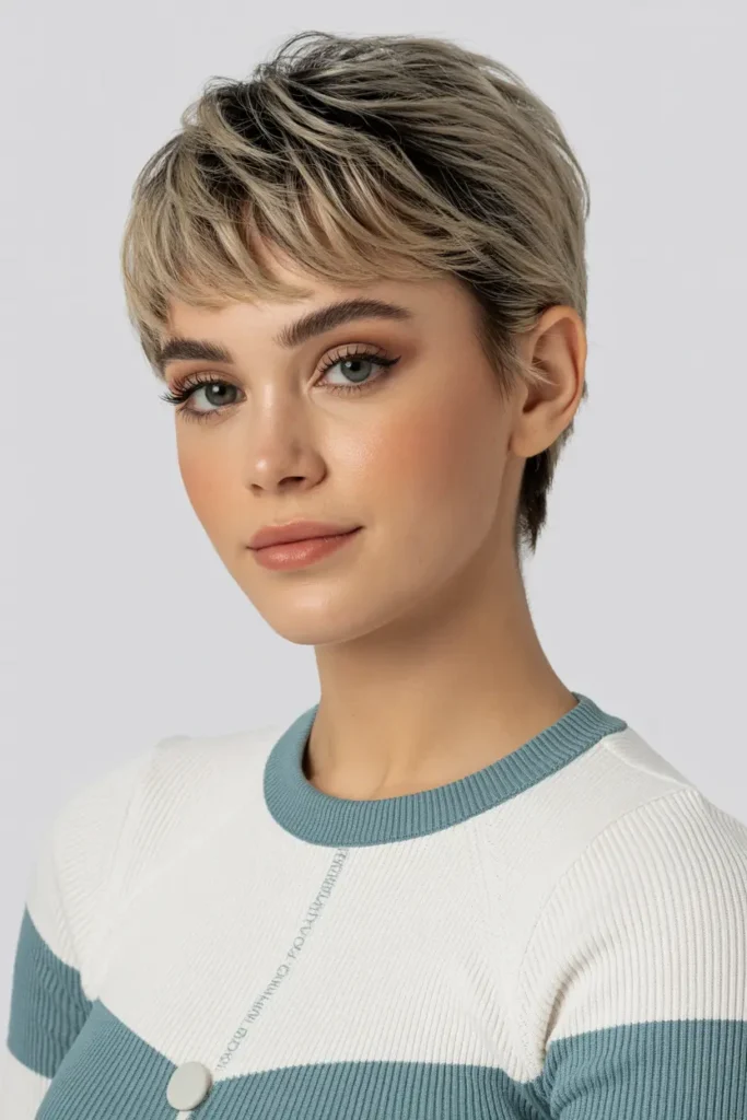 18. Textured Pixie with Fringe