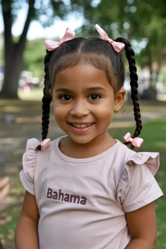 18.half up braided pigtails for black kids