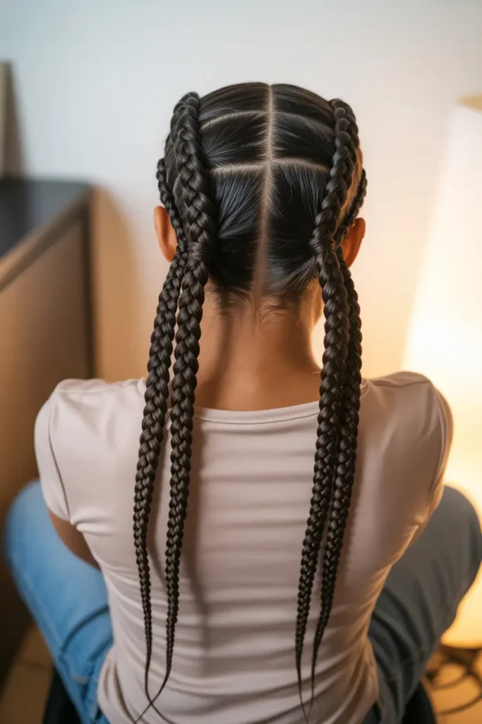 2.box braid pigtails