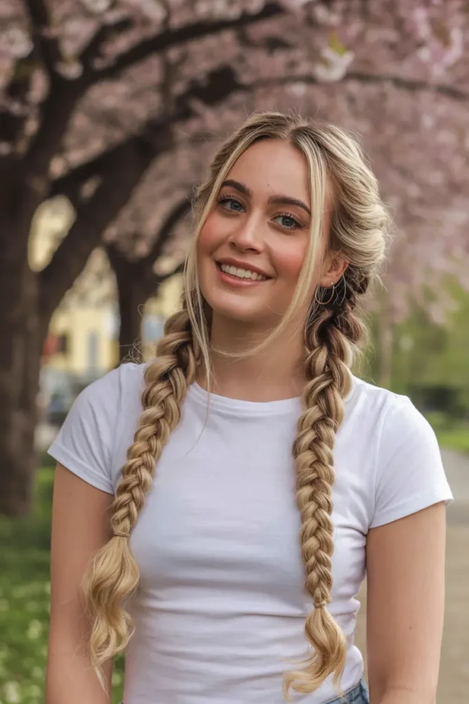 25 Braided Pigtail Hairstyles You’ll Want to Try 39 20. Braided Pigtails with Extensions