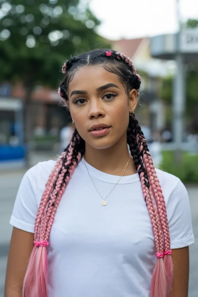 25 Braided Pigtails for Black Women with Pro Tips 39 20. Braided Pigtails with Fade