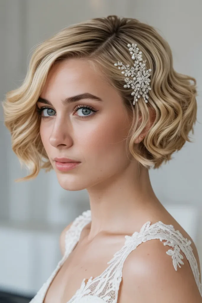 20. Messy Short Bob Updo