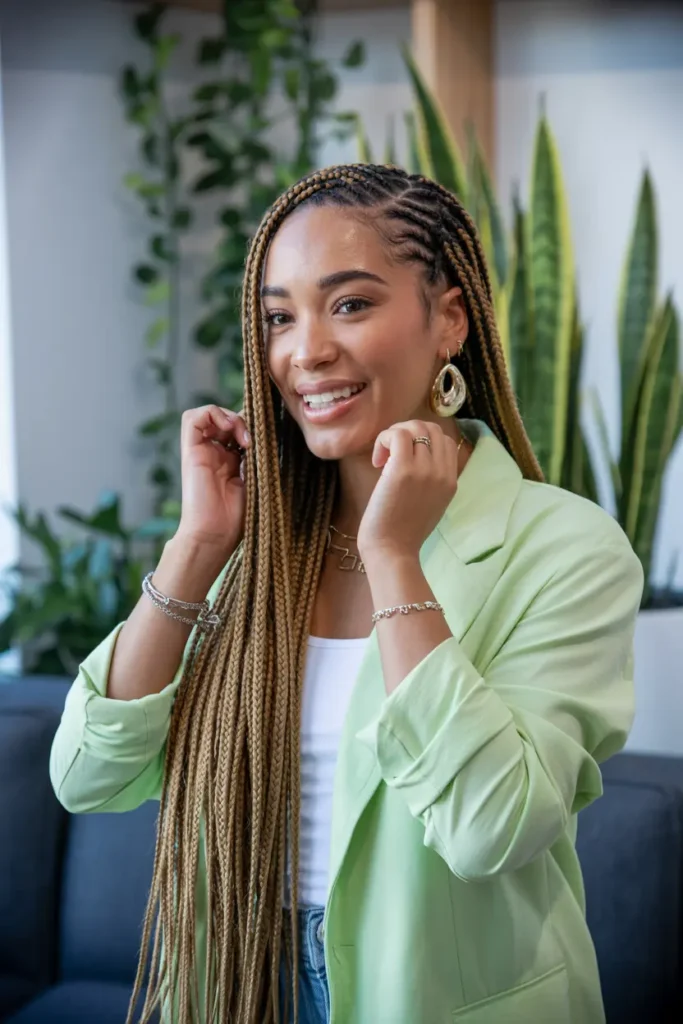 25 Braided Pigtails for Black Women with Pro Tips 41 21. Asymmetrical Braid Pigtails