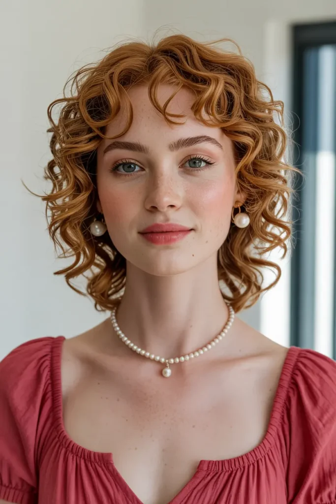 22. Red Butterfly Haircut on Curly Hair