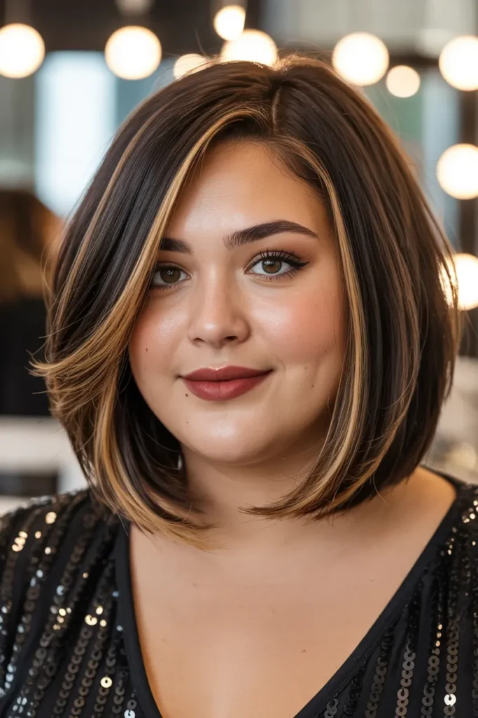23. A Line Bob for Full Faces Short Haircut for Chubby Faces