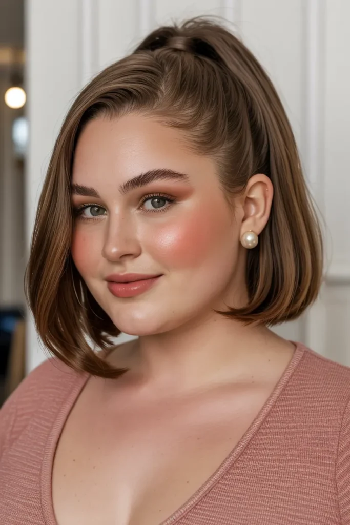 52 stunning Half Up Half Down Hairstyles for Short Hair 45 23. Side Part High Pony