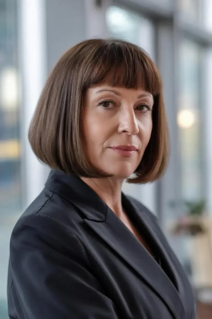 24. Bob with Blunt Bangs