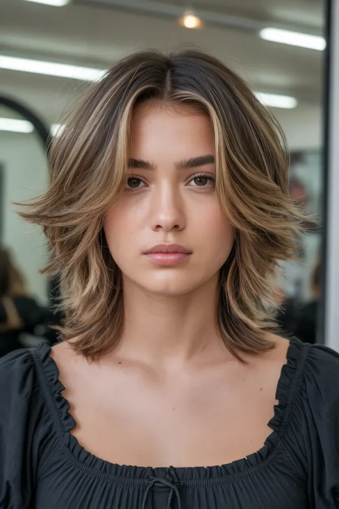 24. Shaggy Butterfly Haircuts for Medium Hair