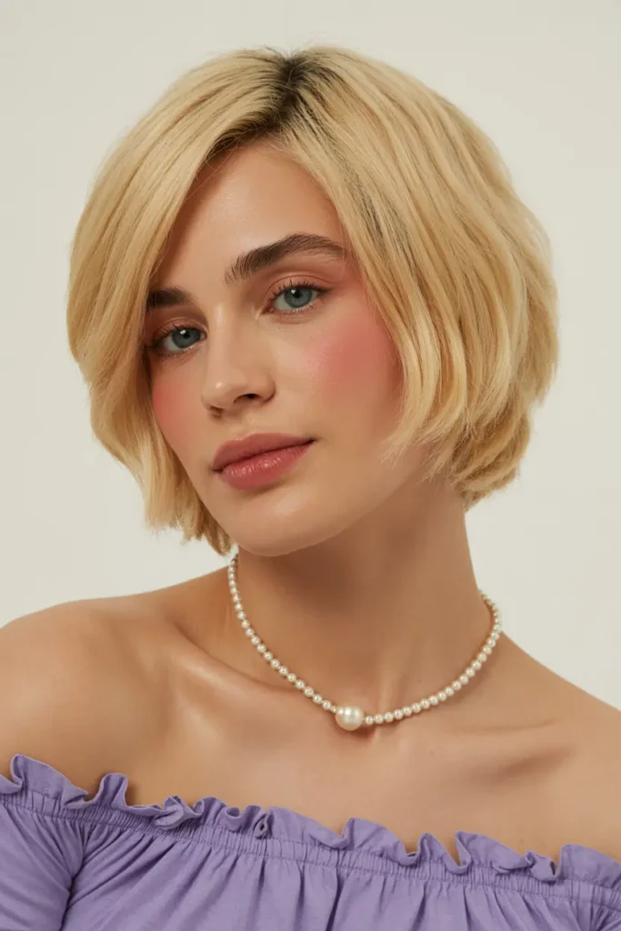 24. Short Razored Rounded Bob