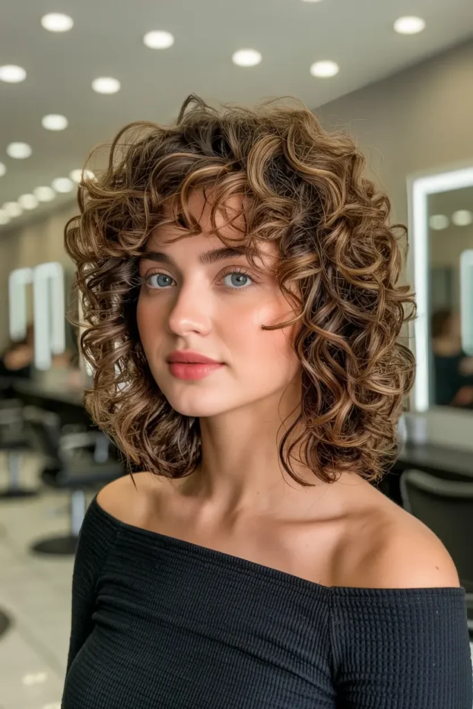 24. Textured Butterfly Haircut on Curly Hair