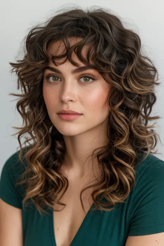 25. Butterfly Shag Haircut on Curly Hair