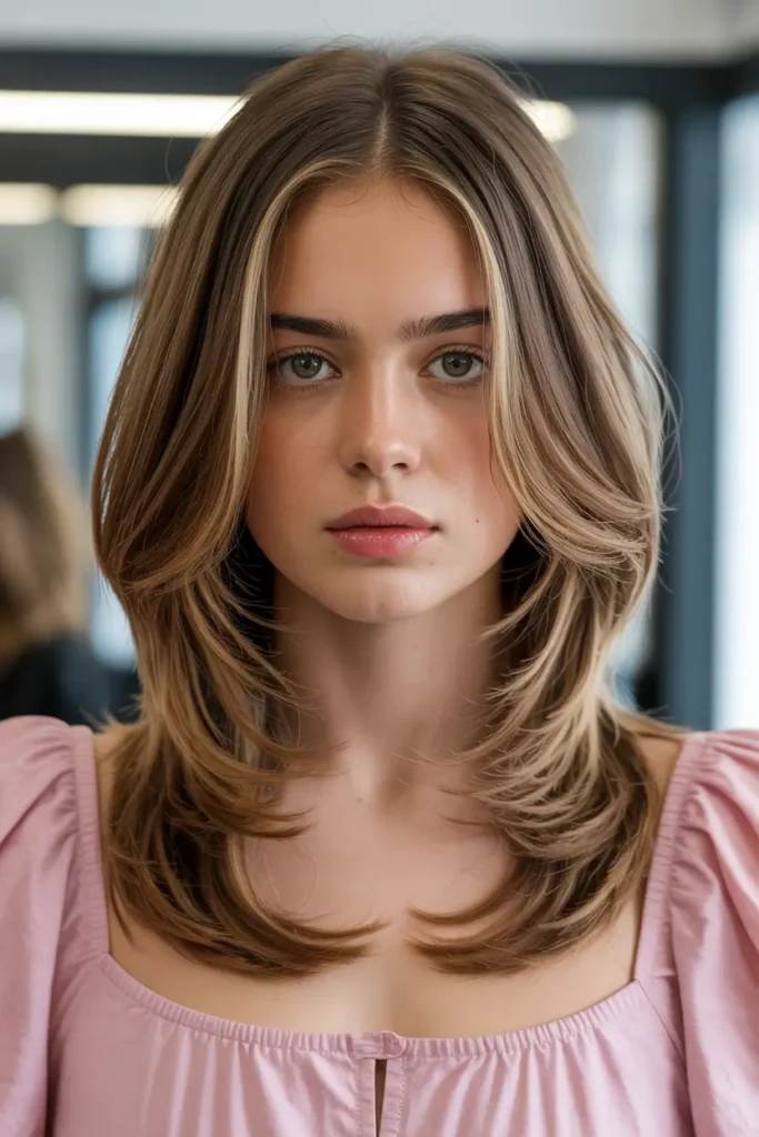 25. Long Layered Butterfly Haircuts for Medium Hair