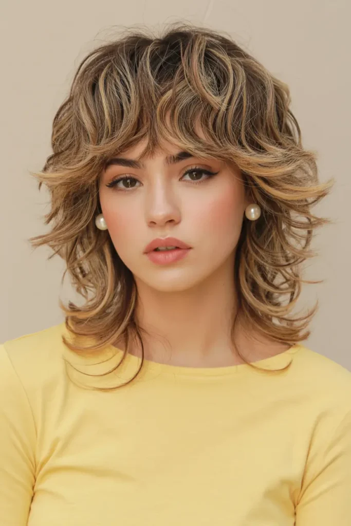 25. Messy Shaggy Waves with a Fringe