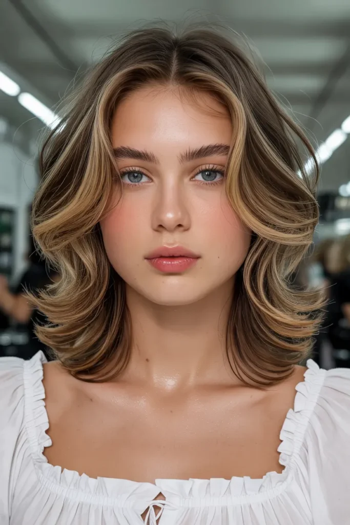 26. Butterfly Haircuts for Medium Hair with Beachy Waves