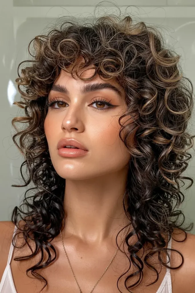 26. Voluminous Butterfly Haircut on Curly Hair 1
