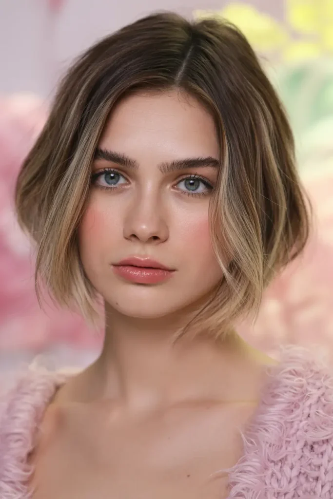 27. Stacked Bob with Subtle Balayage